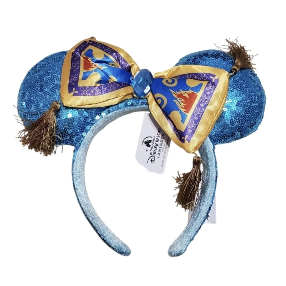 NWT Disney Shanghai Resort Sequins Aladdin Princess Jasmine Ears Headband